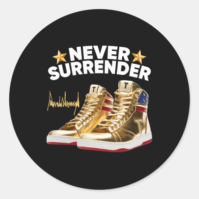 Sneakers Never Surrender  Classic Round Sticker (Front)
