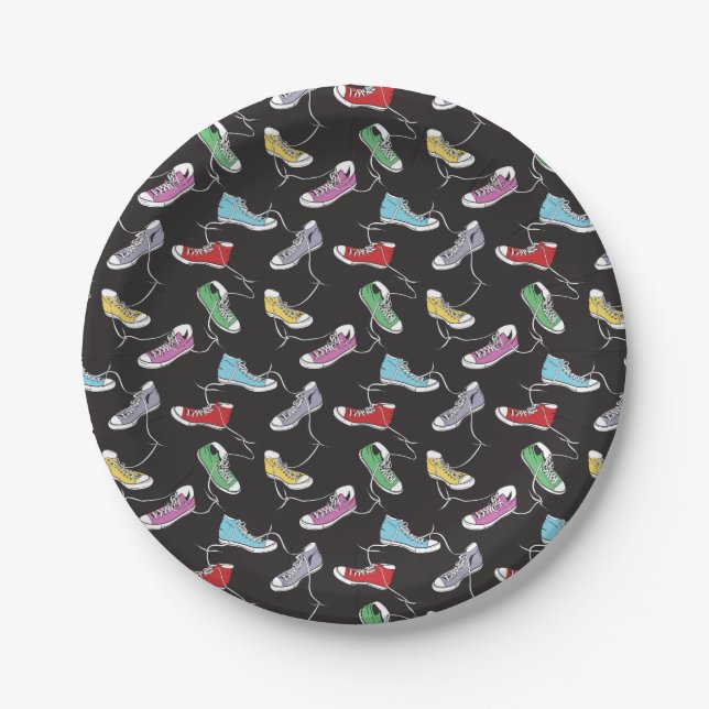 Sneakers Pattern Paper Plate (Front)