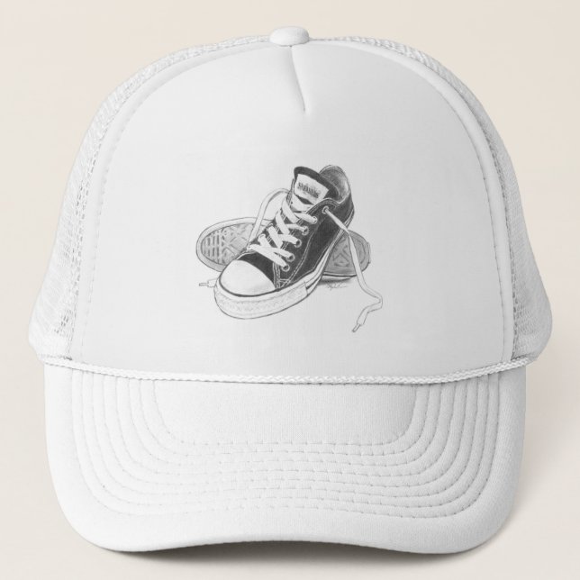 Sneakers Trucker Hat Art (Front)