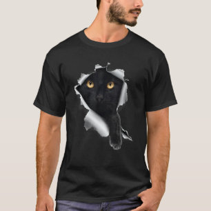 Sneaking Black Cat - Animal Lover Pet Owner Kitten T-Shirt