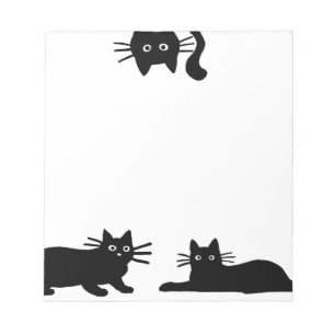 Sneaky Black Cats   Cool Kitty Cat Lover's Funny Notepad