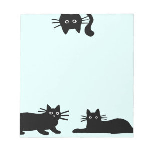 Sneaky Black Cats   Cool Kitty Cat Lover's Funny Notepad
