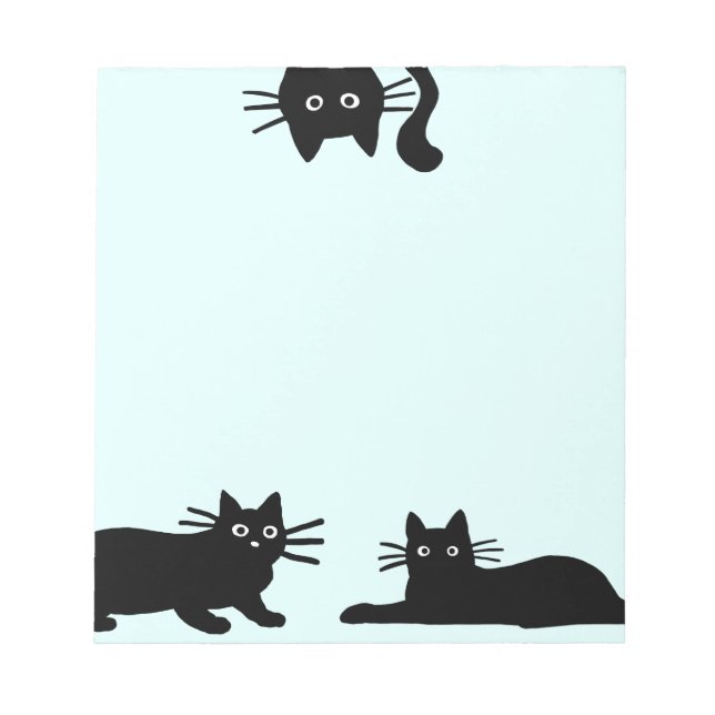 Sneaky Black Cats | Cool Kitty Cat Lover's Funny Notepad (Front)