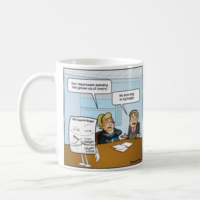 Sneaky Budget Funny Coffee Mug (Left)