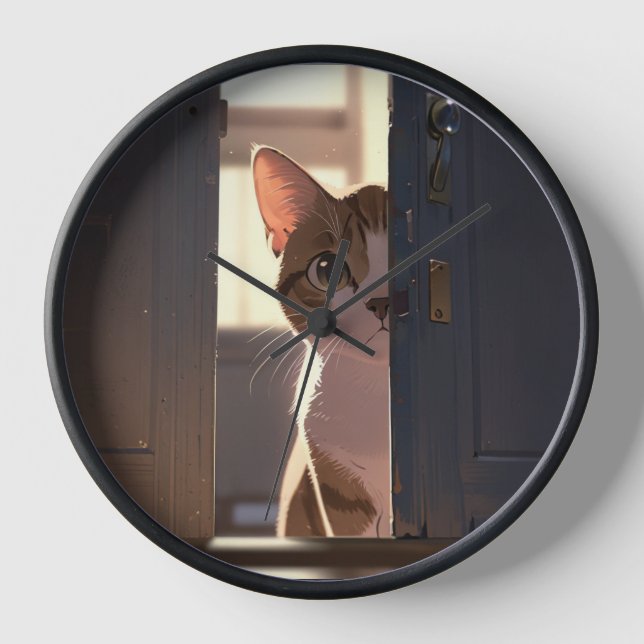 Sneaky cat  clock (Front)