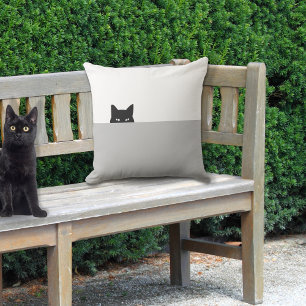 Sneaky Cat Square Grey Cushion