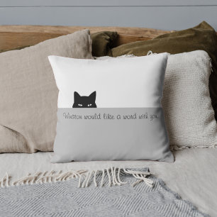 Sneaky Cat Square Throw Pillow