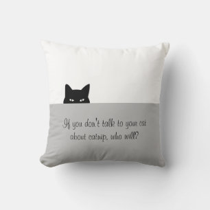 Sneaky Cat Talk to Your Cat Cushion