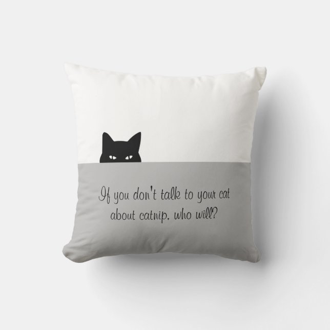 Sneaky Cat Talk to Your Cat Cushion (Front)