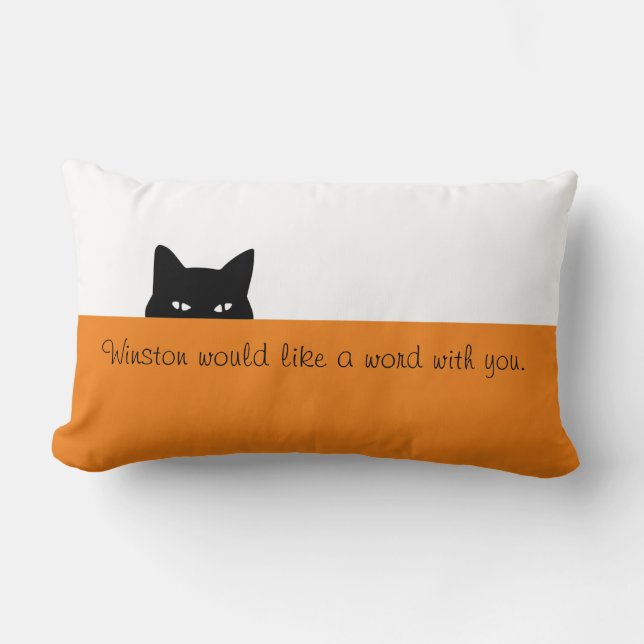 Sneaky Cat Throw Pillow (Front)