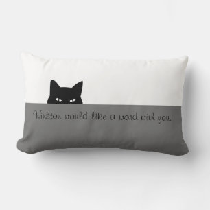Sneaky Cat Throw Pillow