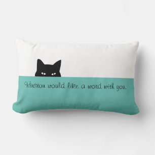 Sneaky Cat Throw Pillow
