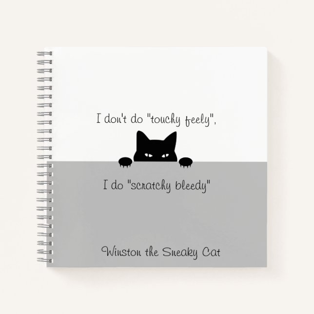 Sneaky Cat Touchy Feely Notebook (Front)