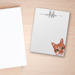 Sneaky Cat Watercolor Monogram Name Notepad<br><div class="desc">This design may be personalised in the area provided by changing the photo and/or text. Or it can be customised by clicking Personalise this Template and then choosing the click to customise further option and delete or change the colour of the background, add text, change the text colour or style,...</div>
