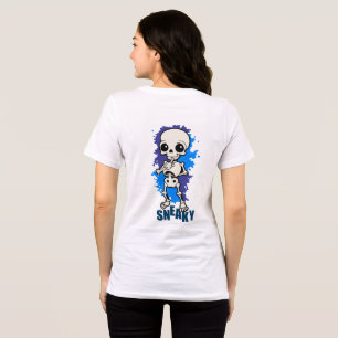 Sneaky Cute Skeleton Women's Halloween T-Shirt S Tri-Blend Shirt