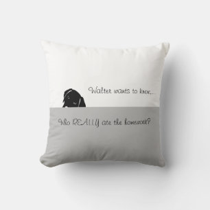 Sneaky Dog Wants to Know Throw Pillow