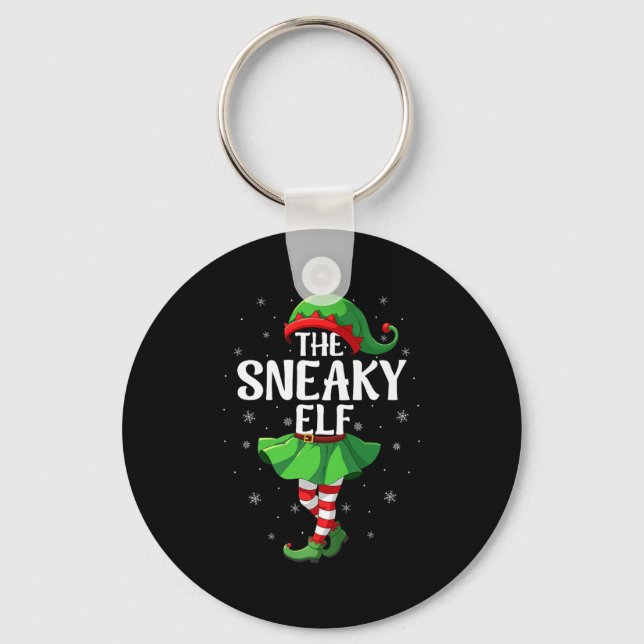 Sneaky Elf Christmas Girls Women Elf Squad Xmas Fa Key Ring (Front)