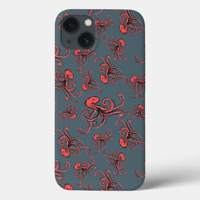 Sneaky Octopus Pattern Case-Mate iPhone Case (Back)