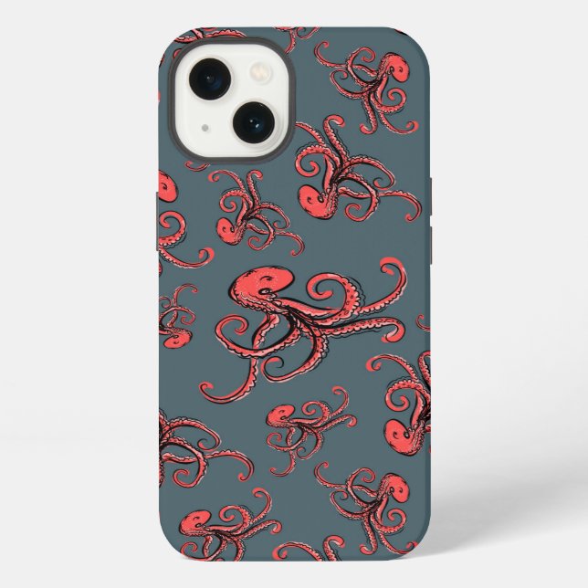 Sneaky Octopus Pattern iPhone Case (Back)
