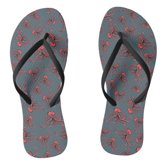 Sneaky Octopus Pattern Thongs (Footbed)