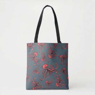 Sneaky Octopus Pattern Tote Bag