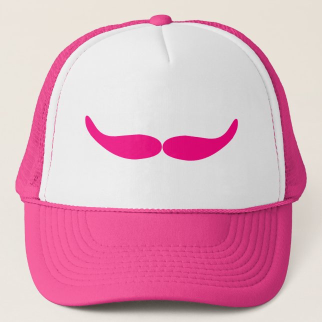 Sneaky Pink Moustache Trucker Hat (Front)