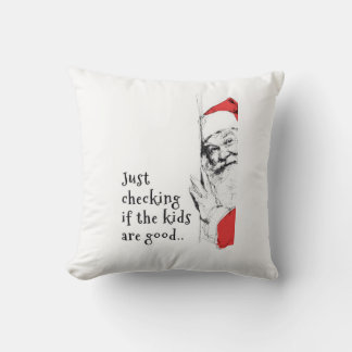 Sneaky Santa Just Checking Kids Cushion