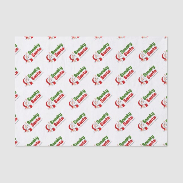Sneaky Santa Logo 10lb Tissue Paper, White Tissue Paper (Front)