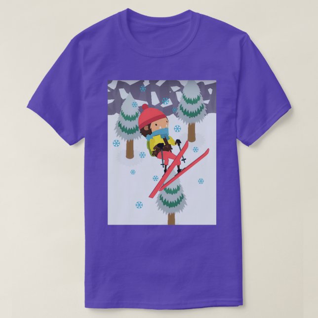 Sneaky Sasquatch Ski Jump 1 T-Shirt (Design Front)