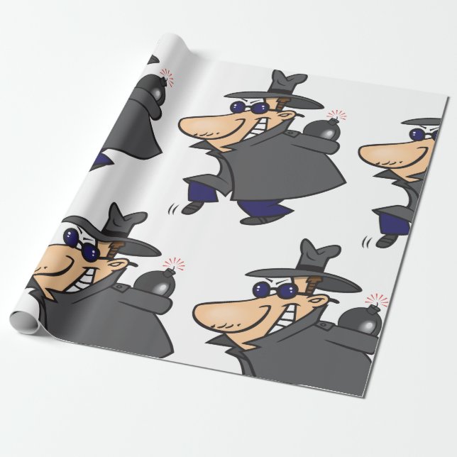 Sneaky Spy Wrapping Paper (Unrolled)