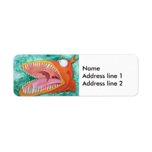 "Sneezer" Fish With Attitude Return Address Label