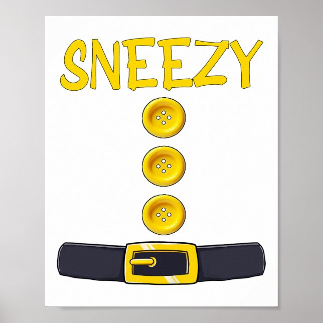 Sneezy Dwarf Halloween Costume Colour Matching Sle Poster (Front)