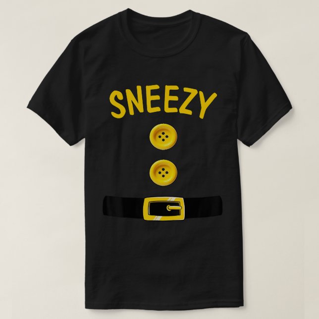 Sneezy Dwarf Halloween Costume Colour Matching Sne T-Shirt (Design Front)
