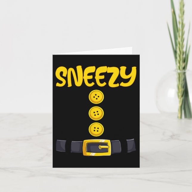 Sneezy Halloween Dwarf Costume Colour Matching  Card (Front)