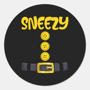 Sneezy Halloween Dwarf Costume Colour Matching  Classic Round Sticker
