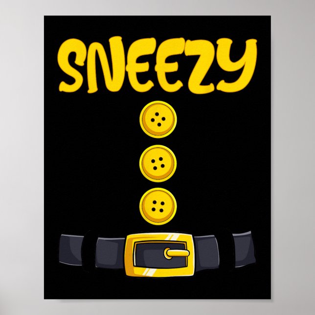 Sneezy Halloween Dwarf Costume Colour Matching  Poster (Front)