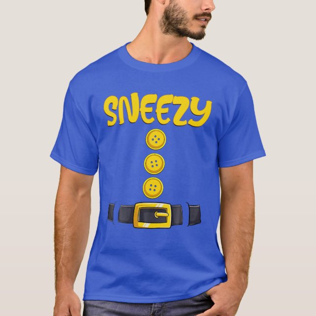 Sneezy Halloween Dwarf Costume Colour Matching T-Shirt (Front)
