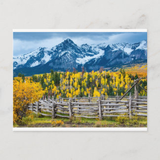 Sneffels Mountain Corral in the Fall - Colorado Postcard