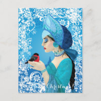 Snegurochka russian style illustration. Snowmaiden