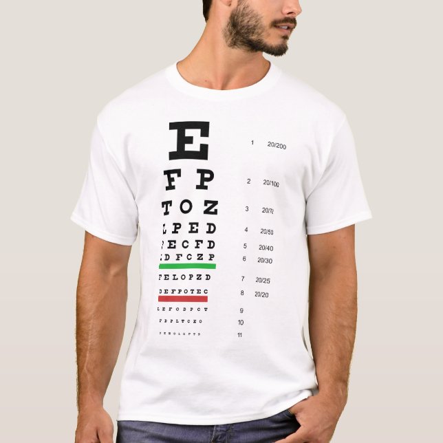 Snellen Eye Chart Basic T-Shirt (Front)
