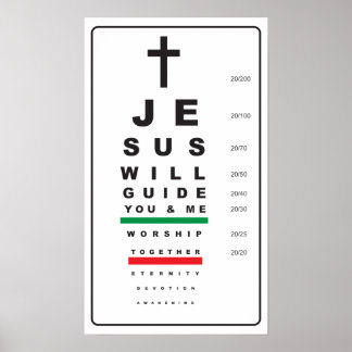snellen eye chart jesus - poster