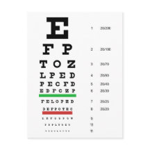 Snellen Eye Chart Postcard