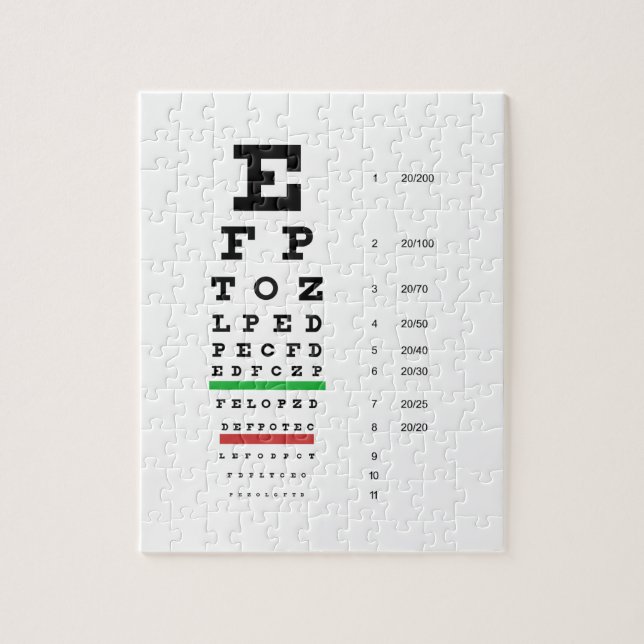 Snellen Eye Chart Puzzle (Vertical)