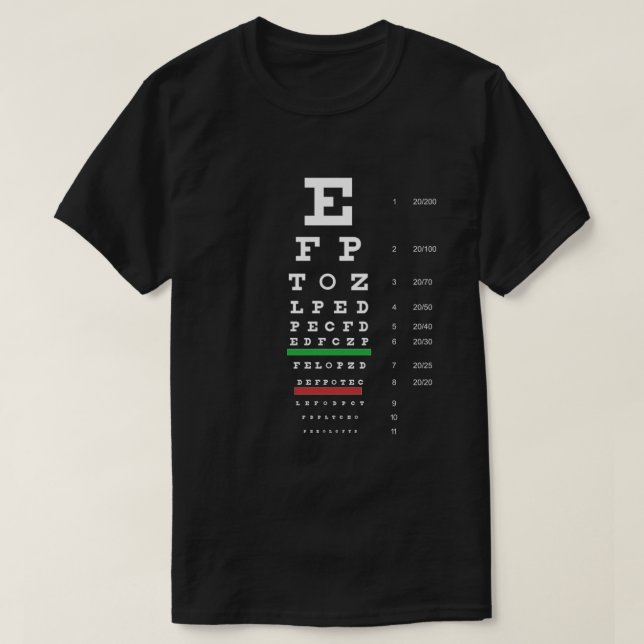 Snellen Eye Chart T-Shirt (Design Front)