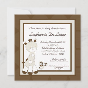 Snicker Doodle Giraff Baby Shower Invitation
