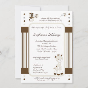 Snicker Doodle Giraffe Baby Shower Invitation