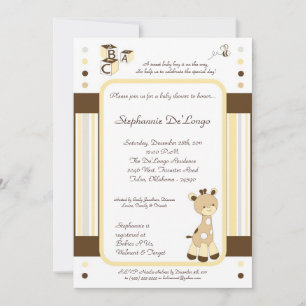 Snicker Doodle Giraffe Baby Shower Invitation