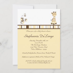 Snicker Doodle Giraffe Baby Shower Invitation