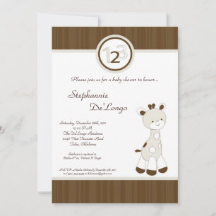 Snicker Doodle Giraffe Baby Shower Invitation