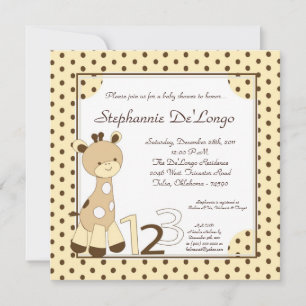 Snicker Doodle Giraffe Baby Shower Invitation